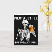 Carte Skeleton Mentally Ill Totally Chill Funny Retro Ha (Fleur jaune)