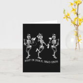 Carte Skeleton Peace Dead met fin à Halloween coiffeur (Fleur jaune)