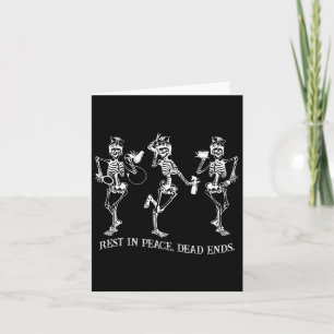 Carte Skeleton Peace Dead met fin à Halloween coiffeur