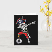 Carte Skeleton Pirate & Soccer Ball Halloween Costum (Fleur jaune)