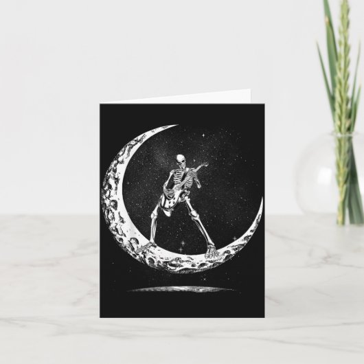 Carte Skeleton Playing Guitar Rock And Roll Band For Men (Devant)