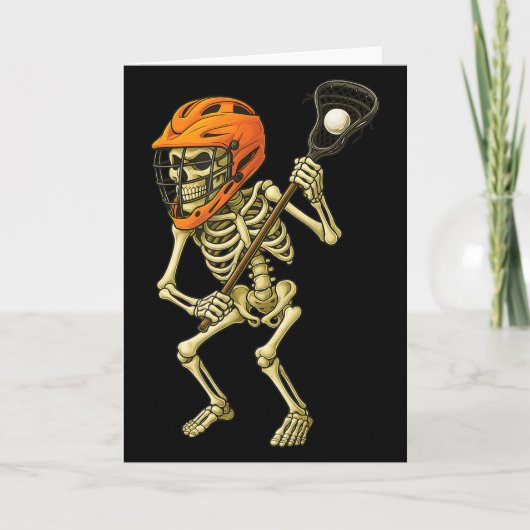 Carte Skeleton Playing Lacrosse Funny Lacrosse Players H (Devant)
