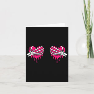 Carte Skeleton Poitrine Amour Coeur Halloween Femmes Co