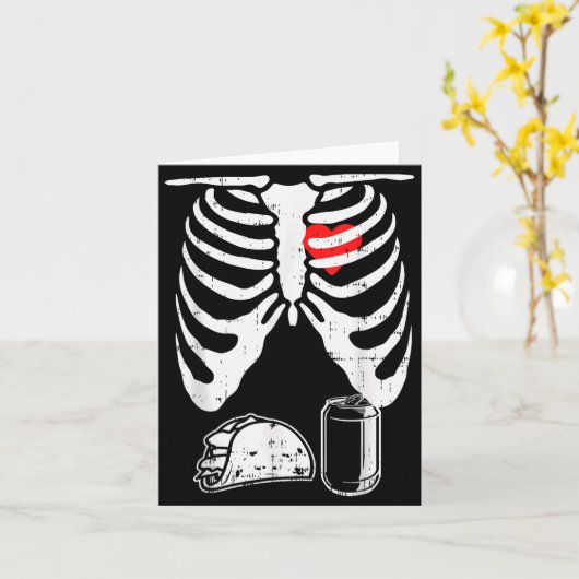Carte Skeleton Pregnancy Taco Beer Xray Halloween Soon D (Fleur jaune)