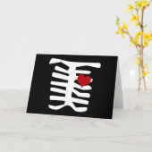 Carte Skeleton Red Heart (Fleur jaune)
