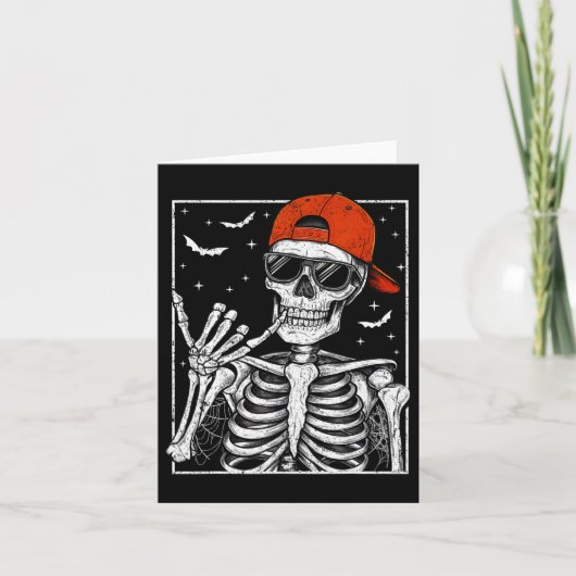 Carte Skeleton Rock Halloween Costume Cool Rock Mus (Devant)