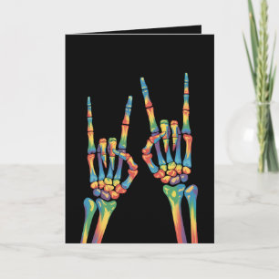 Carte Skeleton Rock Main arc-en-ciel LGBTQ Gay Lesbian P