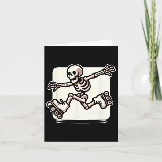 Carte Skeleton Roller Halloween Skater (Devant)