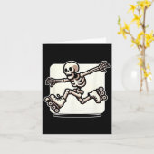 Carte Skeleton Roller Halloween Skater (Fleur jaune)