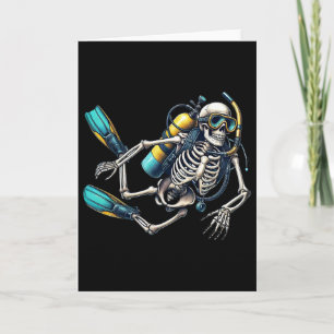 Carte Skeleton Scu Diving Halloween Skeleton Scu Diver
