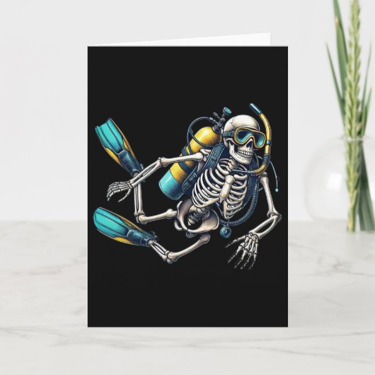 Carte Skeleton Scu Diving Halloween Skeleton Scu Diver (Devant)