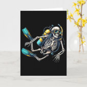 Carte Skeleton Scu Diving Halloween Skeleton Scu Diver (Fleur jaune)