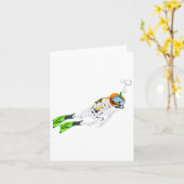 Carte Skeleton Scuba Plongée Halloween Citrouille Plonge (Fleur jaune)