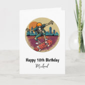 Carte Skeleton Skateboard Joyeux Anniversaire Ajouter un (Devant)