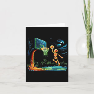 Carte Skeleton Slam Dunk Hoop Bysketbyll Halloween Homme