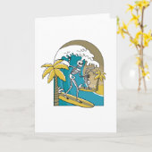 CARTE SKELETON SURFERS (Fleur jaune)
