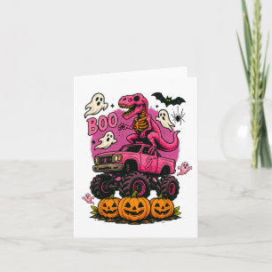 Carte Skeleton T Rex Dinosaur Monster Truck Citrouille B