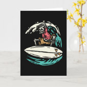 CARTE SKELETON WAVE RIDER SURF WAVES (Fleur jaune)