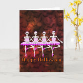 Carte Skeletons Dancing Ballet "Happy Halloween" (Fleur jaune)