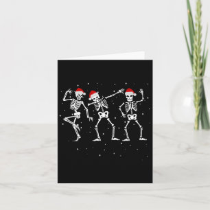 Carte Skeletons Dansant Avec Le Chapeau Du Père Noël Drô