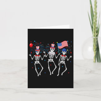 Carte Skeletons dansants 4 juillet drôle d'indépendance