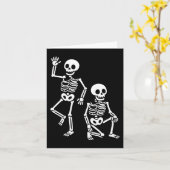 Carte Skeletons de fête subtil Halloween Clic Funny Éffr (Fleur jaune)