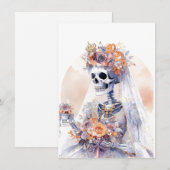 Carte Skelton Halloween Watercolor (Devant / Derrière)