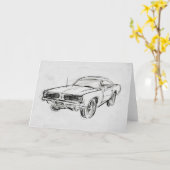 Carte Sketch de voiture classique IV (Fleur jaune)