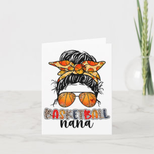 Carte Sketll Nana Jour de Match Bun Messy Léopard Fête d