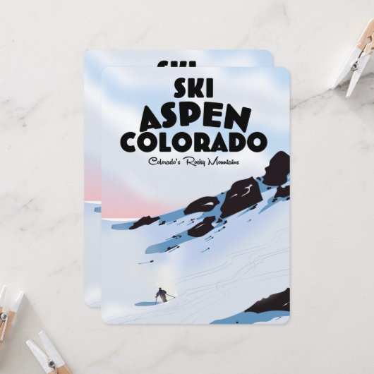 Carte Ski Aspen Colorado (Devant/Arrière en situation)