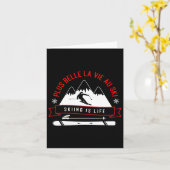 Carte Ski Aventure passionnés d'art graphique (Fleur jaune)