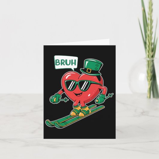 Carte Ski Bruh Saint-Valentin Cœur Patrick Shamrock Irla (Devant)