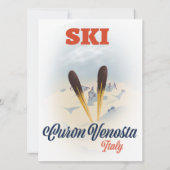 Carte Ski Curon Venosta Italie poster de ski (Dos)