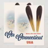 Carte ski dans le Connecticut (Devant / Derrière)