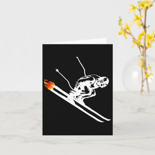 Carte Ski de descente si rapide Ski en feu (Fleur jaune)