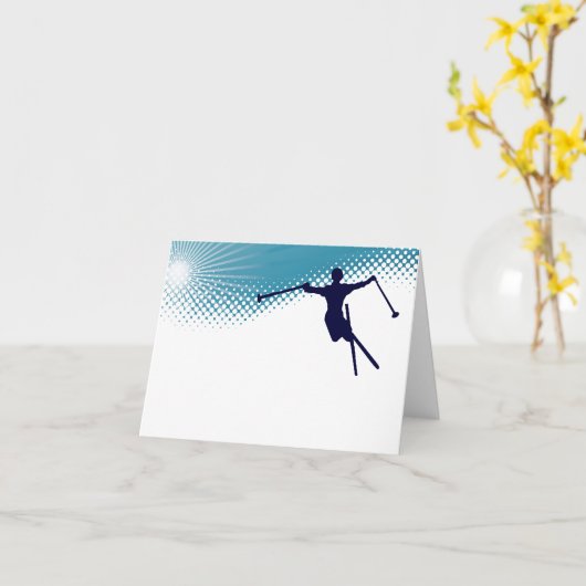 Carte ski de fond (Fleur jaune)