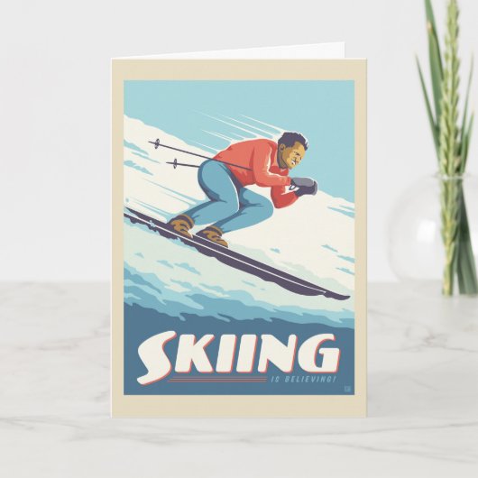 Carte Ski est croire Retro Print (Devant)