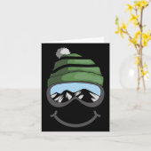Carte Ski Et Snowboard Lover Cadeau Souriant Skier Ou Bo (Fleur jaune)