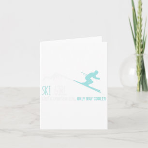 Carte Ski Girl Like A Regular Girl Funny Mignonne Ski D'