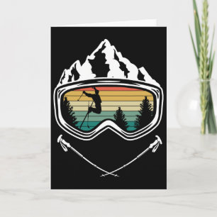 Carte Ski joyeux skieur freestyle sports d'hiver vacance