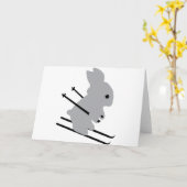 Carte ski lapin de ski mignon ski (Fleur jaune)