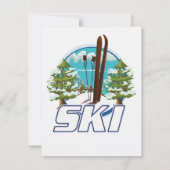 Carte Ski, logo d'affiche de ski. (Dos)