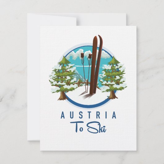 Carte Ski, logo d'affiche de ski. (Dos)