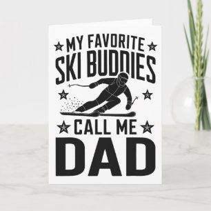 Carte Ski Papa Humour Design Ski Funny Skier