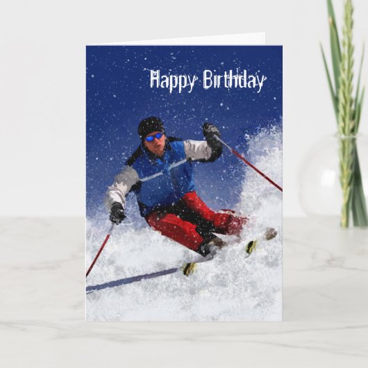 Carte Ski Racing sur la montagne (Devant)