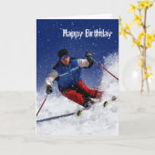 Carte Ski Racing sur la montagne (Fleur jaune)