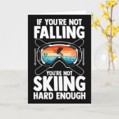 Carte Ski Skieur Ski  (Fleur jaune)