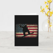Carte Ski Snowboard Snowboardeur Américain Drapeau Vinta (Fleur jaune)