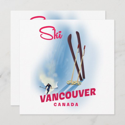 Carte Ski Vancouver Canada Magnet (Devant / Derrière)