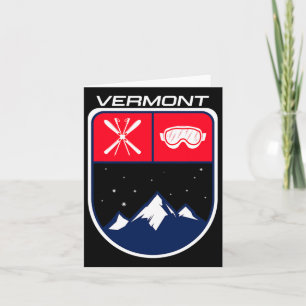 Carte Ski Vermont Mountain Ski Trail Skier Goggle Pol